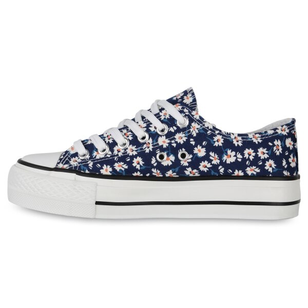 Stiefelparadies Damen Sneaker Low in Dunkelblau Online