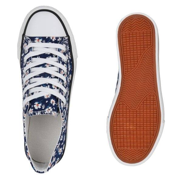 Stiefelparadies Damen Sneaker Low in Dunkelblau Online