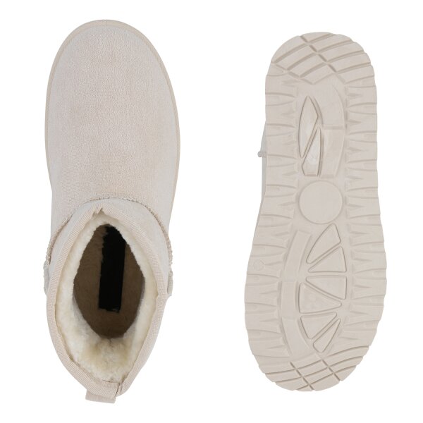 Stiefelparadies Damen Winter Boots in Beige Schlussverkauf