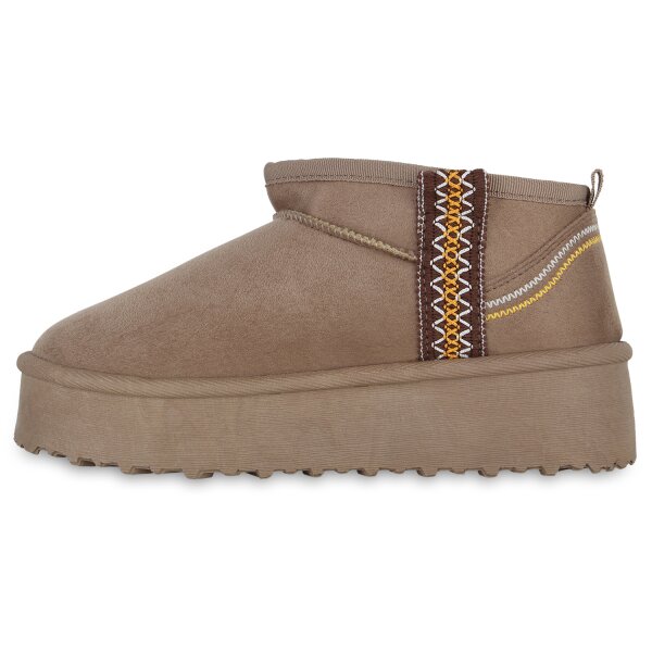Stiefelparadies Damen Winter Boots in Taupe Meist gekauft