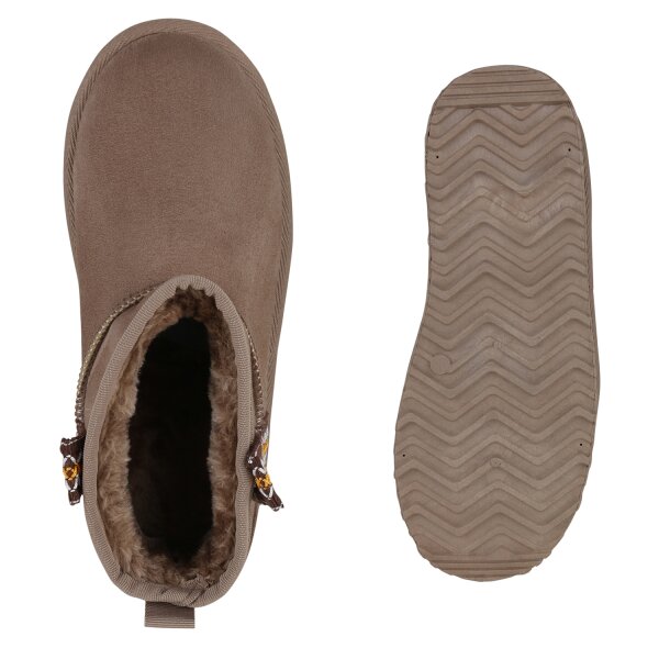 Stiefelparadies Damen Winter Boots in Taupe Meist gekauft
