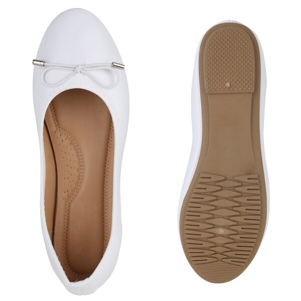 Stiefelparadies Damen Klassische Ballerinas in Weiss Günstig kaufen