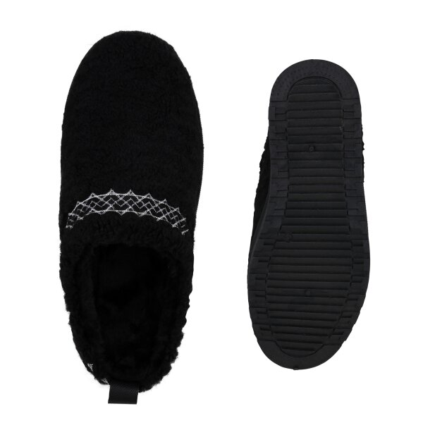 Stiefelparadies Damen Pantoffeln in Schwarz Flash Sale