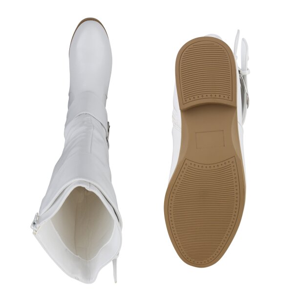 Stiefelparadies Damen Klassische Stiefel in Weiss Begrenztes Angebot