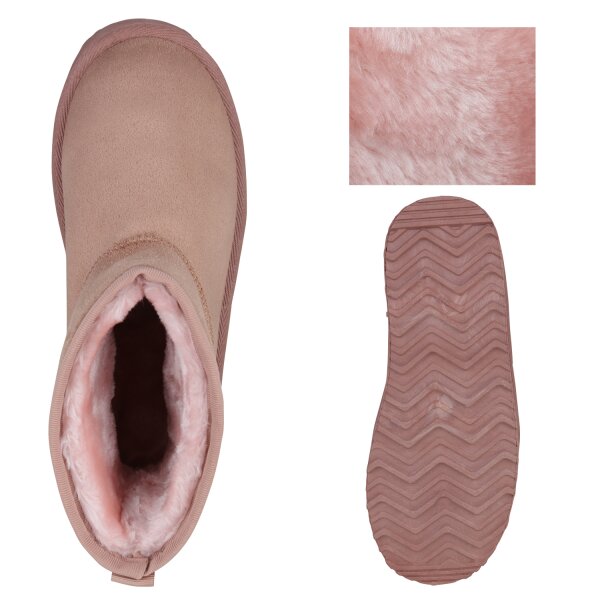 Stiefelparadies Damen Winter Boots in Altrosa Online Outlet