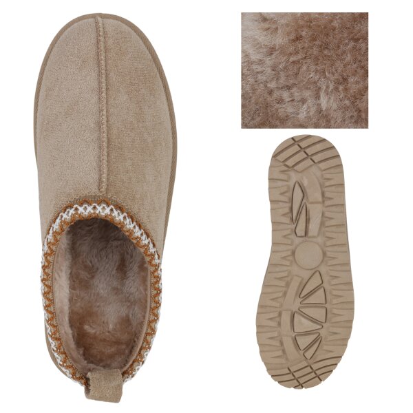 Stiefelparadies Damen Pantoffeln in Khaki Bestseller