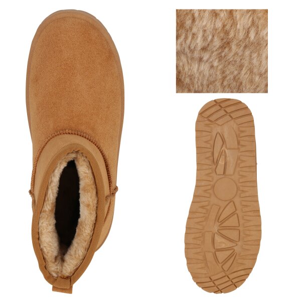 Stiefelparadies Damen Winter Boots in Hellbraun Räumungsverkauf