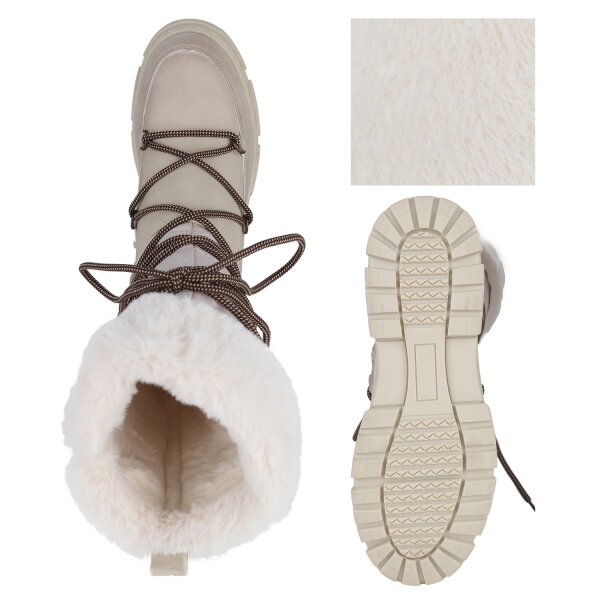 Stiefelparadies Damen Winterstiefel in Beige Tägliche Deals