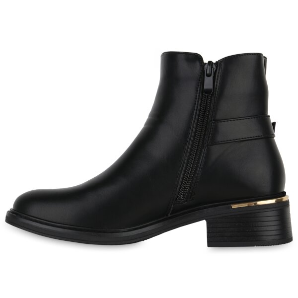 Stiefelparadies Damen Biker Boots in Schwarz Sonderangebote