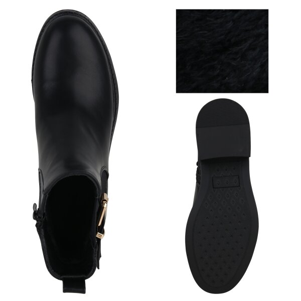 Stiefelparadies Damen Biker Boots in Schwarz Riesige Ersparnisse