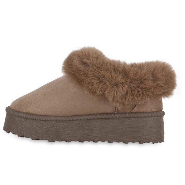 Stiefelparadies Damen Pantoffeln in Khaki Neueste Stile