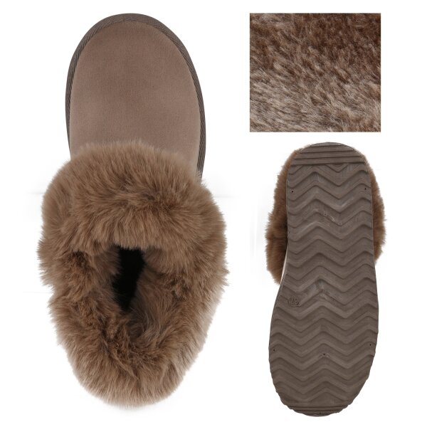 Stiefelparadies Damen Pantoffeln in Khaki Neueste Stile