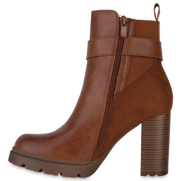 Stiefelparadies Damen Biker Boots in Hellbraun Bis zu 50% Rabatt