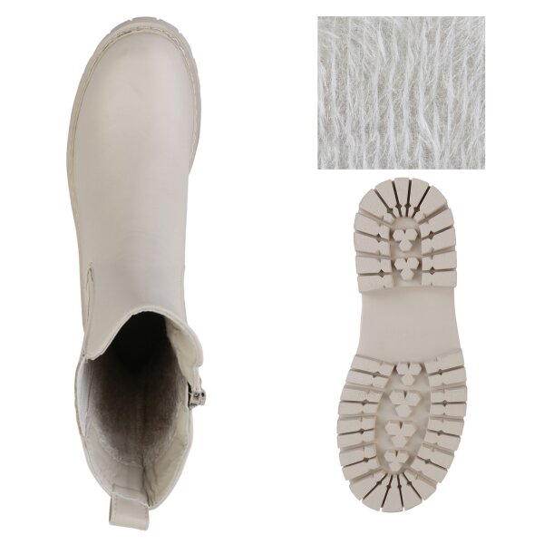 Stiefelparadies Damen Klassische Stiefel in Beige Bis zu 60% Rabatt