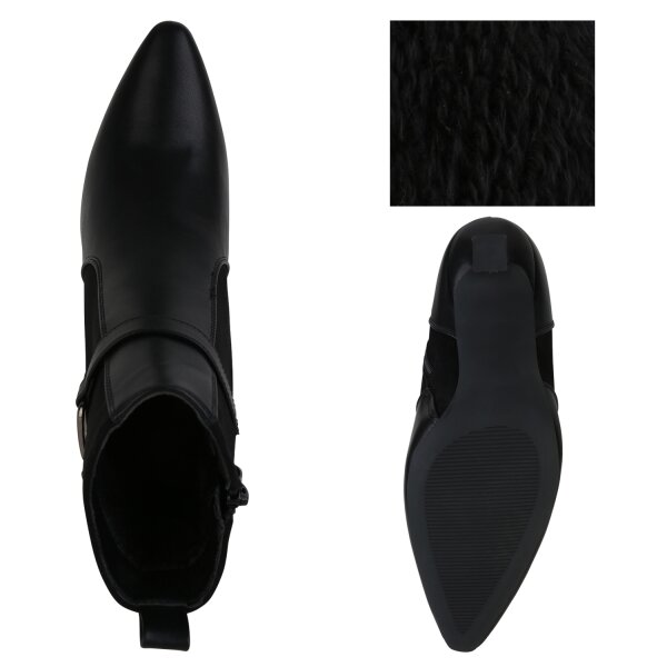Stiefelparadies Damen Klassische Stiefeletten in Schwarz Riesige Rabatte