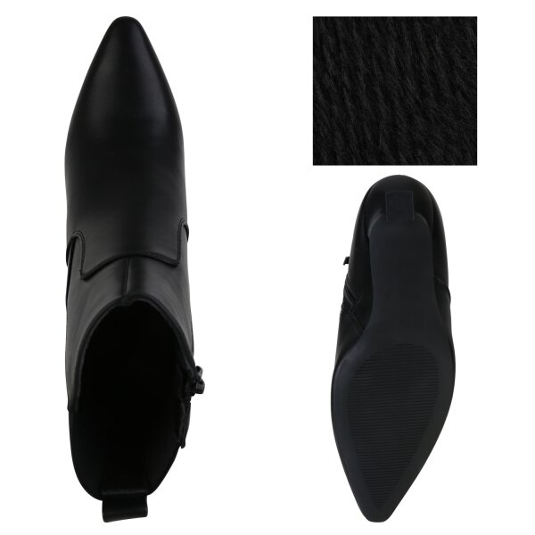 Stiefelparadies Damen Klassische Stiefeletten in Schwarz 50% Rabatt mit kostenlosem Versand