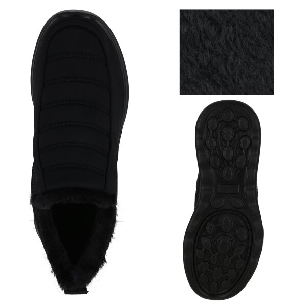Stiefelparadies Damen Slip Ons in Schwarz Auslauf