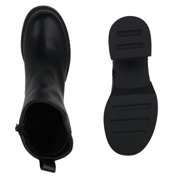 Stiefelparadies Damen Klassische Stiefeletten in Schwarz Limitierter Zeitrabatt