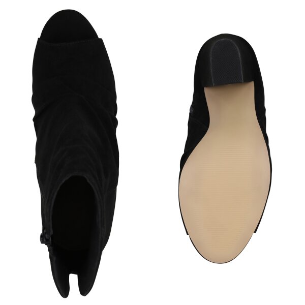 Stiefelparadies Damen Peeptoes in Schwarz Fabrik Onlineshop