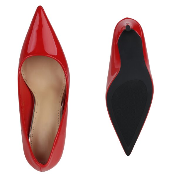 Stiefelparadies Damen High Heels in Rot Lack Begrenztes Angebot