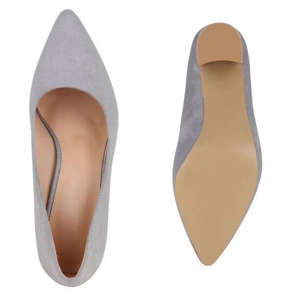 Stiefelparadies Damen Klassische Pumps in Grau Exklusivangebot