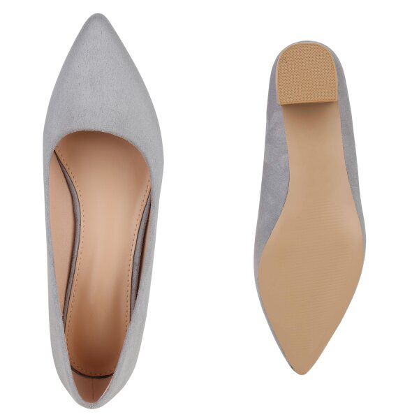 Stiefelparadies Damen Klassische Pumps in Grau Preisnachlass