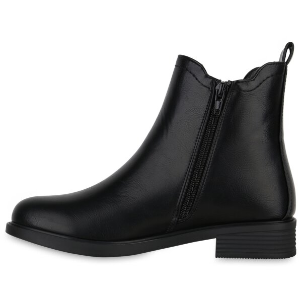 Stiefelparadies Damen Klassische Stiefeletten in Schwarz Vatertagsangebot