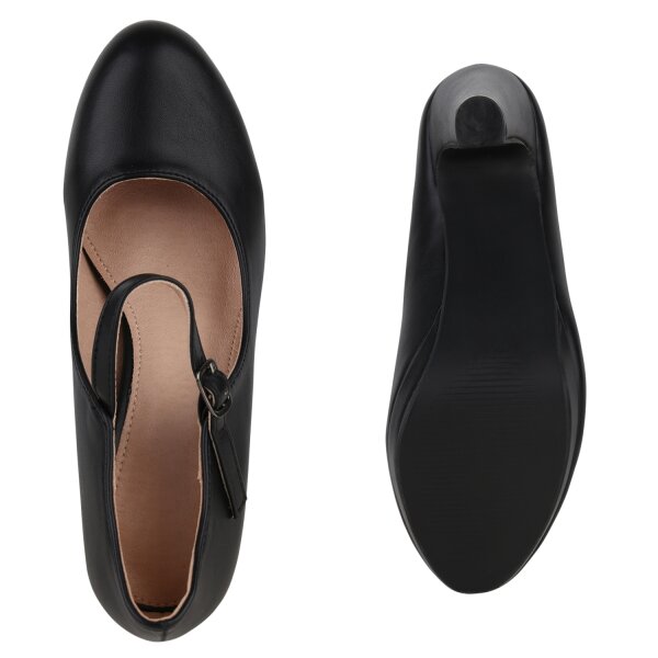 Stiefelparadies Damen Mary Janes in Schwarz Neueste Mode
