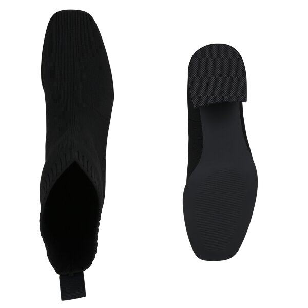 Stiefelparadies Damen Schlupfstiefeletten in Schwarz Zeitlich begrenztes Angebot