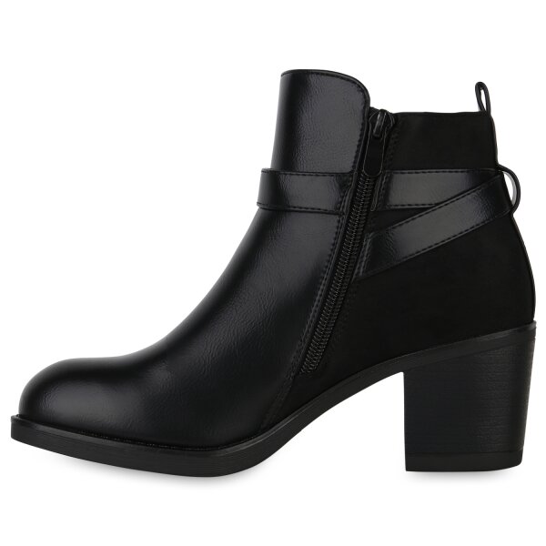 Stiefelparadies Damen Ankle Boots in Schwarz Sonderangebote