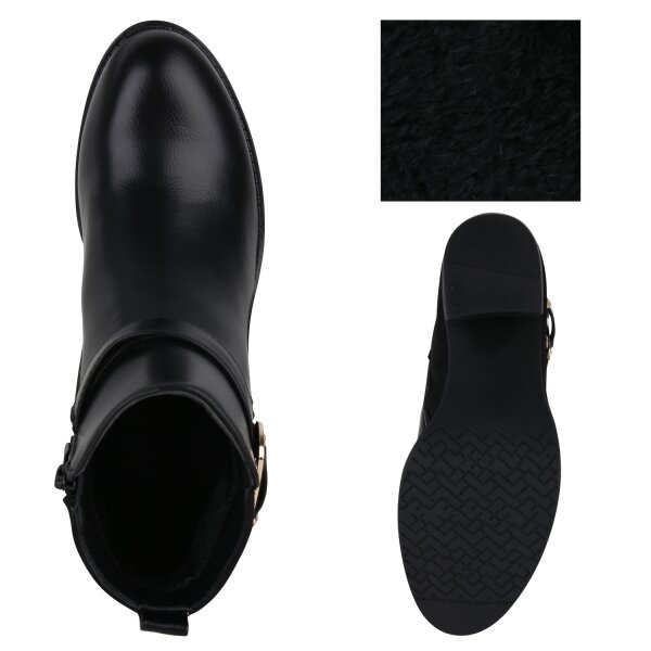 Stiefelparadies Damen Ankle Boots in Schwarz Sonderangebote
