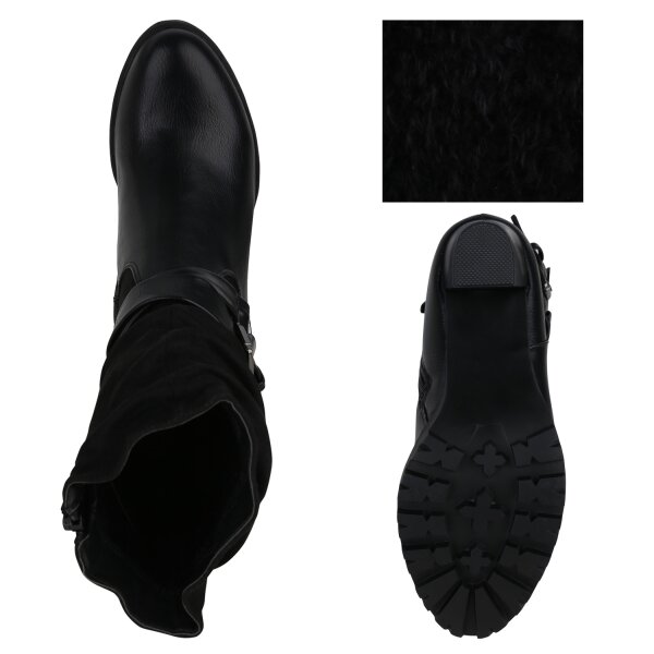 Stiefelparadies Damen Biker Boots in Schwarz VIP-Rabatte