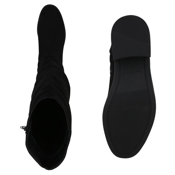 Stiefelparadies Damen Klassische Stiefel in Schwarz Neueste Stile