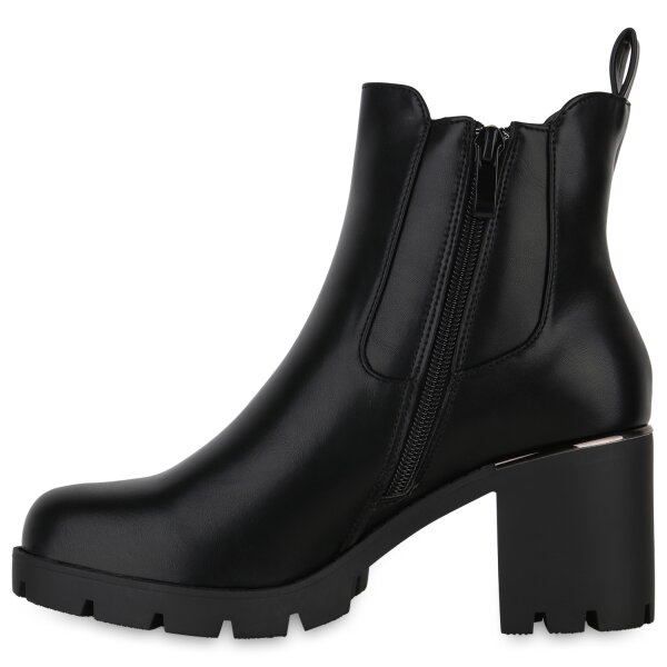 Stiefelparadies Damen Klassische Stiefeletten in Schwarz Zeitbegrenzte Promotion
