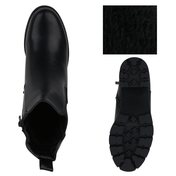 Stiefelparadies Damen Klassische Stiefeletten in Schwarz Zeitbegrenzte Promotion