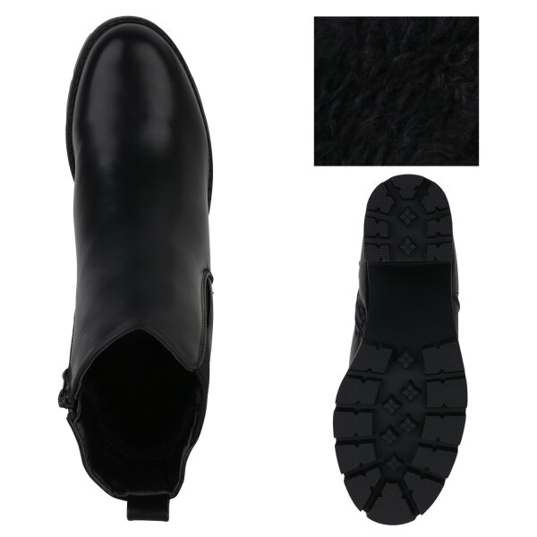 Stiefelparadies Damen Klassische Stiefeletten in Schwarz Snake Bis zu 50% Rabatt