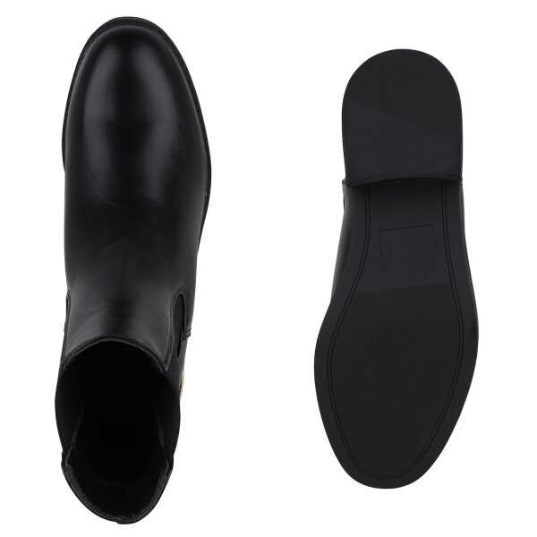 Stiefelparadies Damen Chelsea Boots in Schwarz Im Verkauf