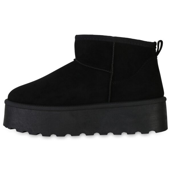 Stiefelparadies Damen Plateau Boots in Schwarz Hotsell