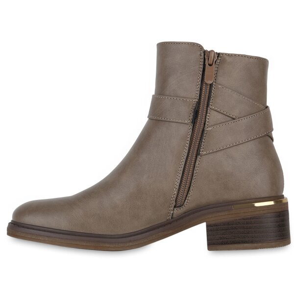Stiefelparadies Damen Biker Boots in Khaki Limitierter Zeitrabatt