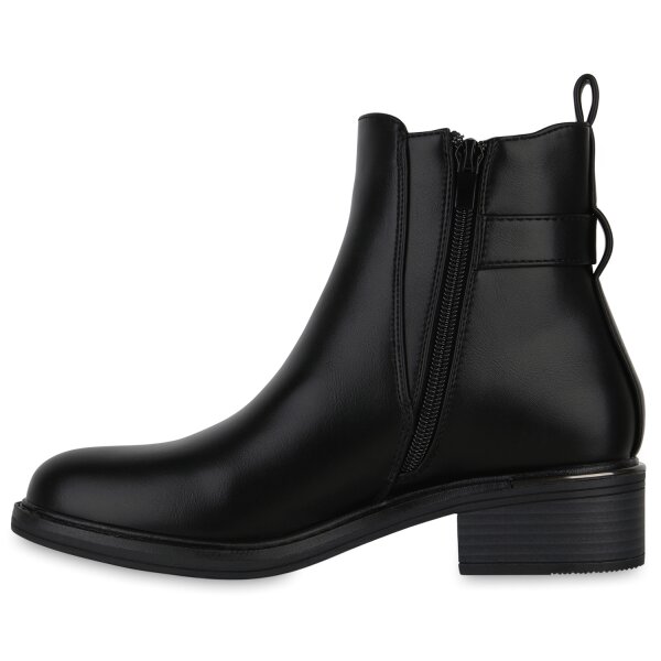 Stiefelparadies Damen Biker Boots in Schwarz Fabrik Onlineshop