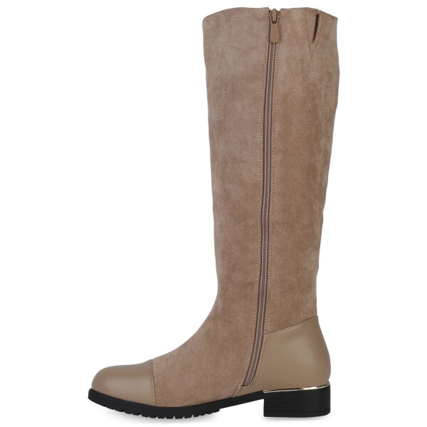 Stiefelparadies Damen Klassische Stiefel in Khaki Flash Sale