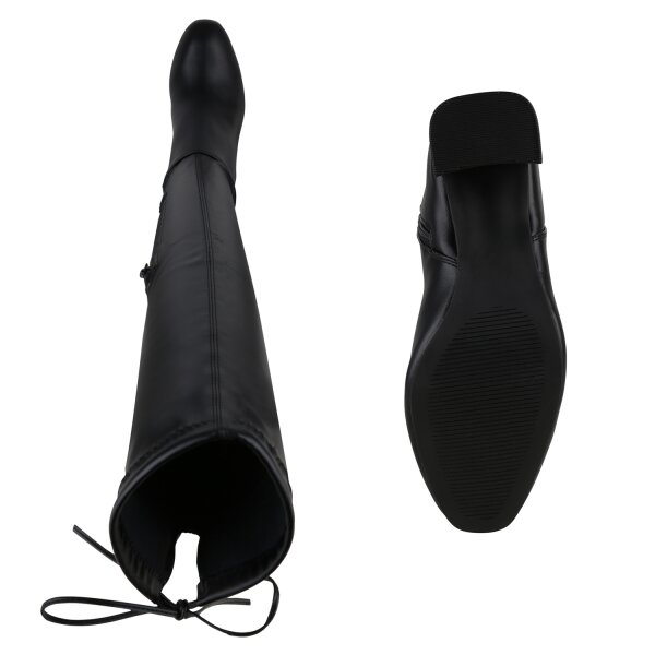Stiefelparadies Damen Overknees in Schwarz Heißer Verkauf