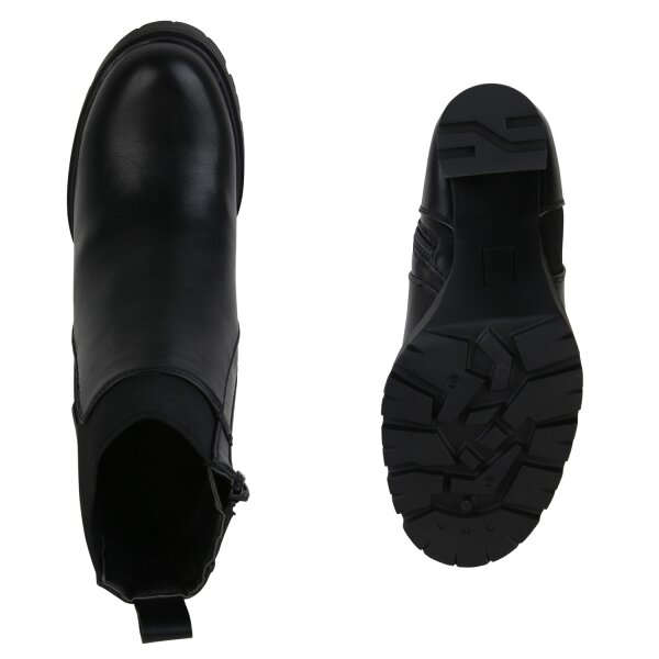 Stiefelparadies Damen Klassische Stiefeletten in Schwarz VIP-Rabatte