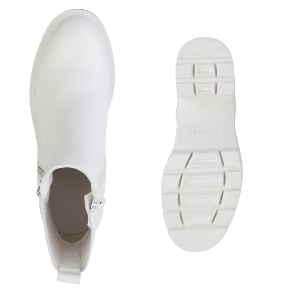 Stiefelparadies Damen Klassische Stiefeletten in Weiss Super Sparpreis