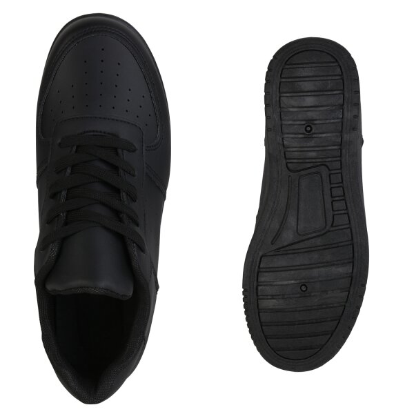 Stiefelparadies Damen Plateau Sneaker in Schwarz Clearance-Verkauf
