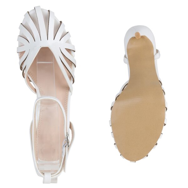 Stiefelparadies Damen Slingpumps in Weiss Begrenzt auf 3 Tage