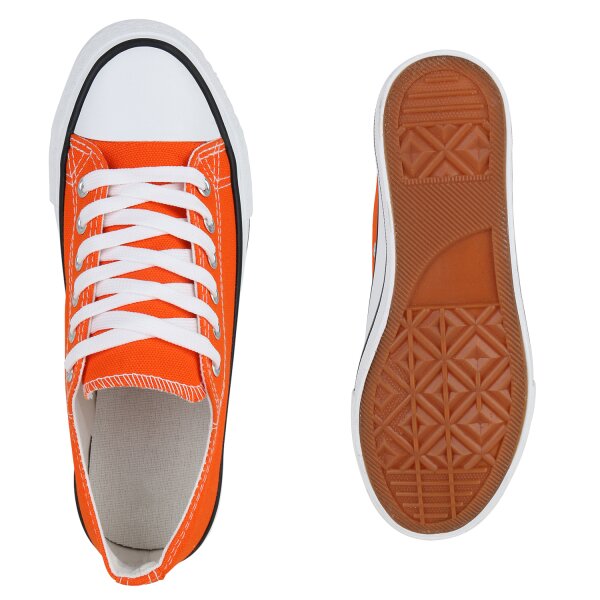 Stiefelparadies Damen Sneaker low in Orange Im Verkauf