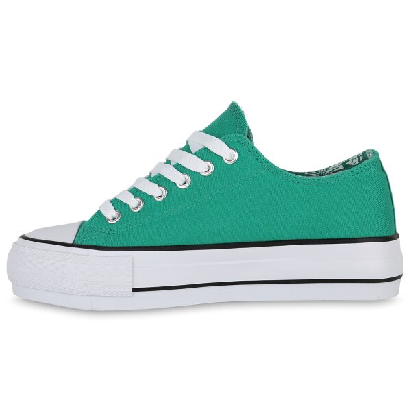Stiefelparadies Damen Sneaker low in Weiss Online