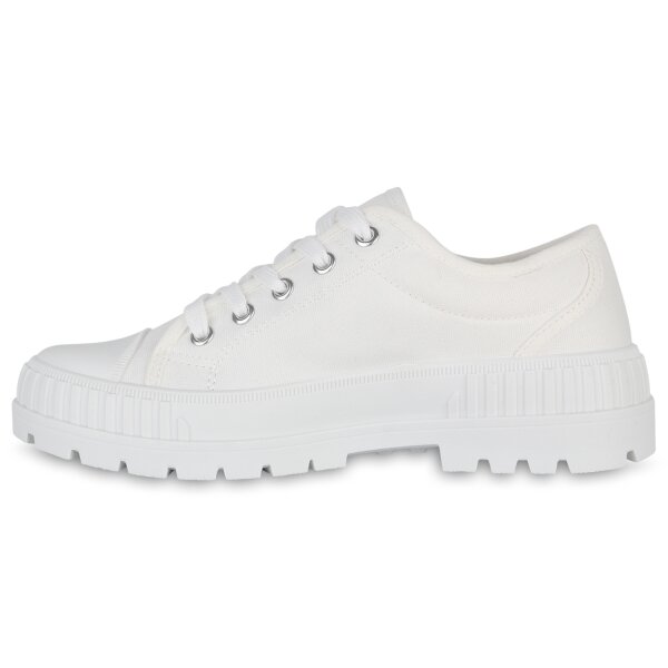 Stiefelparadies Damen Sneaker low in Weiss Outlet
