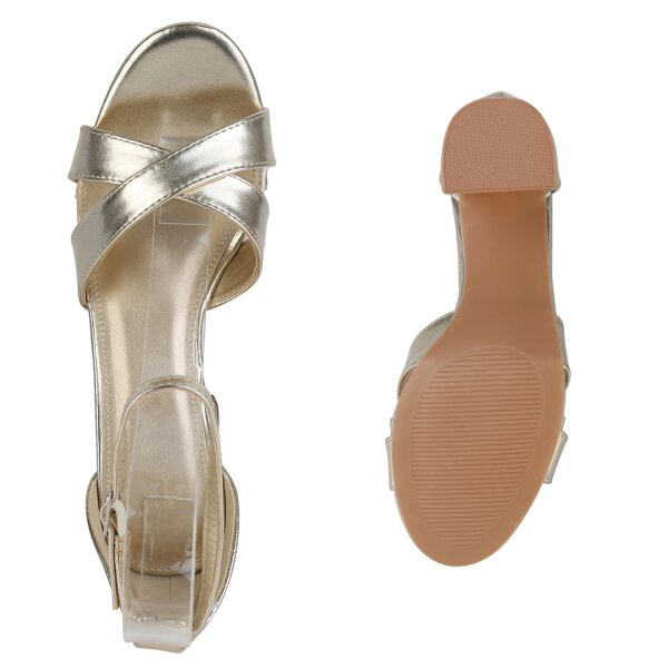 Stiefelparadies Damen Klassische Sandaletten in Gold Angebote